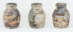 small, pit fired bottle