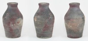 small, pit fired bottle